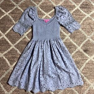 Betsey Johnson Eyelet Dress, Blue, Size XS